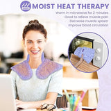 REVIX Microwave Heating Pad for Neck and Shoulders Back Pain Relief, Microwavable Heated Neck Wrap Warmer with Moist Heat, Lavender Aromatherapy Hot and Cold Pack, Gifts