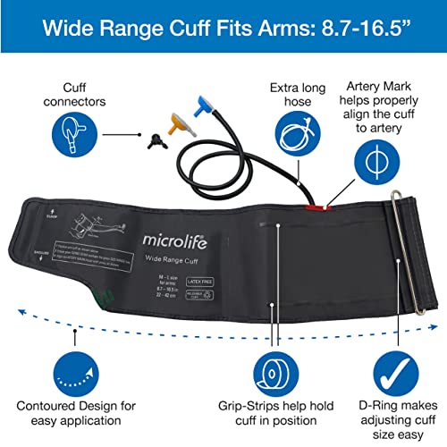 Microlife Wide-Range Replacement Blood Pressure Cuff for Upper Arms 8.7-16.5-Inch