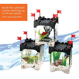 Aqueon Betta Castle Aquarium Fish Tank Kit, Black, Half Gallon