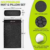 ProsourceFit Acupressure Mat and Pillow Set for Back/Neck Pain Relief and Muscle Relaxation, Black/Black