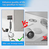 Hands-free Hair Dryer Holder with Any Angle Rotating Fully Positionable Arm. Bathroom Wall Mount Blow Dryer Holder, No Drilling Design, Can be Firmly Installed on the Wall or Mirror