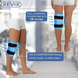 REVIX XL Knee Ice Pack Wrap Around Entire Knee After Surgery, Reusable Gel Cold Pack for Knee Pain Relief, Injuries, Swelling, Bruises, and Replacement Surgery