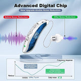 Digital hearing aids for the elderly with noise reduction, rechargeable hearing aids for adults with hearing loss with volume control.