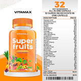 Vitamax Super Fruit and Vegetable Supplements – Organic Whole Superfood Vitamins & Minerals – 90 Veggie and 90 Fruit Capsules for Women, Men, and Kids - Soy Free – Made in The USA