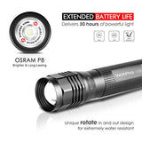 WdtPro High-Powered LED Flashlight S3000, Super Bright Flashlights - High Lumen, IP67 Water Resistant, 3 Modes and Zoomable for Camping, Emergency, Hiking, Gift