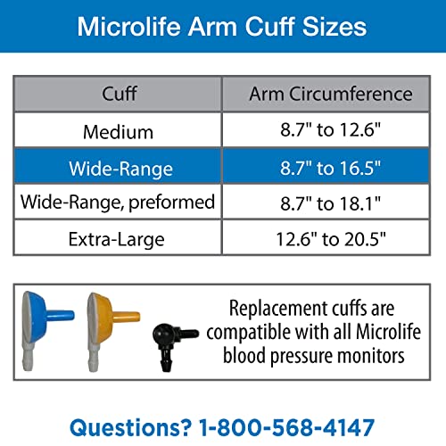 Microlife Wide-Range Replacement Blood Pressure Cuff for Upper Arms 8.7-16.5-Inch