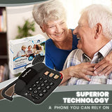 Big Button Phone for Seniors - Corded Landline Telephone - One-Touch Dialling for Visually Impaired - Amplified Ringer with Loud Speaker for Hearing Impaired, Ergonomic Non-Slip Grip