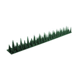 BUGG OFF - Bird & Rodent Spikes, Unique Spike Pattern effecitviely deteres Pesky Pigeons, Squirrels, Raccoons. Installs on Fences, Gates, Roofs, Walls and More! (15 Feet, Green Plastic)