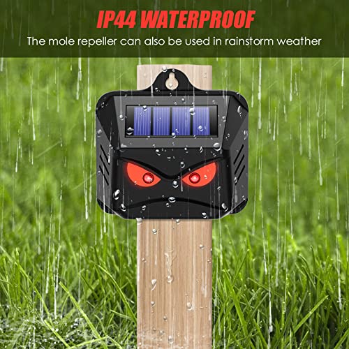 4 Pack Solar Powered Animal Repellent, Nighttime Animal Deterrent Repellent with Red LED Lights Waterproof Wild Animal Predator Deterrent Repel Coyote, Raccoon, Fox, Skunk from Yard Farm General model