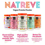 Natreve Vegan Protein Powder - 25g Plant Based Protein Powder with Probiotics and Amino Acids - Gluten Free French Vanilla Wafer Sundae, 18 Servings