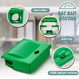 24 Pcs Mice Bait Station with Key Small Bait Station Traps Reusable Mouse Traps Outdoor Smart Tamper Proof Cage House Small Bait Boxes for Mice and Other Pests (Green)