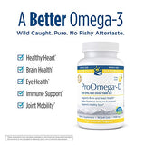 Nordic Naturals ProOmega-D, Lemon Flavor - 90 Soft Gels - 1280 mg Omega-3 + 1000 IU D3 - High-Potency Fish Oil - EPA & DHA - Brain, Eye, Heart, Joint, & Immune Health - Non-GMO - 45 Servings