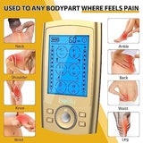 Belifu Dual Channel TENS EMS Unit 24 Modes Muscle Stimulator for Pain Relief Therapy, Electronic Pulse Massager Muscle Massager with 10 Pads, Dust-Proof Drawstring Storage Bag, Fastening Cable Ties