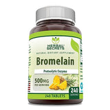 Herbal Secrets Bromelain Supplement 500 Mg Tablets Supplement | Non-GMO | Gluten Free | Made in USA (240 Count)
