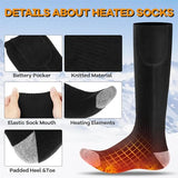 GGYD Heated Socks 4000mAh Rechargeable Battery Heating Socks 3 Settings Electric Socks for Men and Women, Washable Warm Winter Socks for Outdoor Riding/Camping/Hiking/Motorcycle/Skiing(Black)