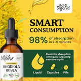 Rhodiola Rosea Tincture - Organic Rhodiola Supplement fot Stress & Mood Support - Rhodiola Root Liquid Extract - Vegan, Alcohol Free Drops - 2 fl oz