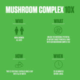 Mushroom Complex 10x Power | #1 Rated Mushroom Supplement w/Cordyceps, Reishi, Shiitake, Lions Mane + More | Boost Immune System, Nootropics, Mental Clarity, Support Overall Health & Wellness