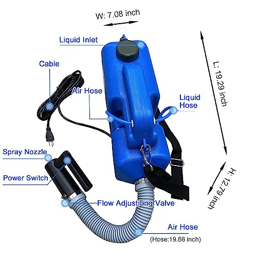 LONYEON 8L Electric ULV Cold Fogger Machine with Backpack Mist Atomizer, Adjustable Flow Rate, Large Area Spraying for Home Indoor Outdoor