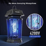 Bug Zapper Outdoor, Electric Mosquito Zapper Indoor, 20W/4200V, IPX4 Waterproof, Fly Zapper, Fly Traps, Plug-in Mosquito z Lamp for Home, Patio, Garden, Camp (Black)