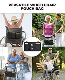 Wheelchair Side Bag with Cup Holder, Wheelchair Armrest Pouch Accessories for Walker, Rollator, Electric Scooter Wheelchairs, Ideal Gift for Mother's Day & Father's Day