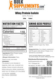 BULKSUPPLEMENTS.COM Whey Protein Isolate Powder - Unflavored Protein Powder, Flavorless Protein Powder, Whey Isolate Protein Powder - Gluten Free, 30g per Serving, 8 Servings, 250g (8.8 oz)