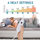 DAILYLIFE Heating Pad 12"x24" for Pain Relief, Flannel Electric Heating Pads with 6 Heat Settings, Fast-Heating Technology, Auto Shut Off, Great for Back, Neck, and Cramps, Gray