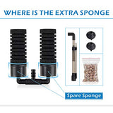 hygger Sponge Filter, Aquarium Filter Double Sponge Replaceable Media with 4 Biochemical Sponges and 1 Bag of Filtered Ceramic Balls Ultra Quiet Filter Fish Tank (S/M) (M for 15 to 55 Gallon Tank)