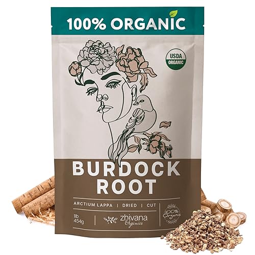 Zhivana Organics Burdock Root Organic Tea – Liver Cleanse Tea Dry Burdock Tea Organic, Burdock Roots Bulk, Everyday Liver Detox Tea Organic, Diuretic Tea for Water Retention