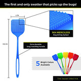 Smart Swatter Fly Swatters | Assorted Color 2 Pack | Picks UP The Bug w/ 904 Spikes | Patented & Made in The USA | Insects, Bugs and Fly Killer
