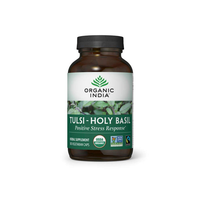 ORGANIC INDIA Tulsi - Holy Basil, Made with Certified Organic Herbs, 180 Veg Capsules