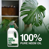 Zuprime Pure Neem Oil for Plants - Organic Neem Oil Spray for Plants,100% Cold Pressed Neem Oil, All-Natural Neem Oil Concentrate Leaf Polish for Plants, Pure Neem Oil - (68 Oz)