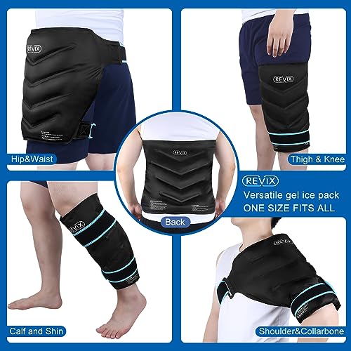 REVIX Extra Large Hip Ice Pack Wrap After Surgery, Reusable Cold Pack for Bursitis Hip Replacement Surgery, Gel Ice Packs for Injuries Cold Compress