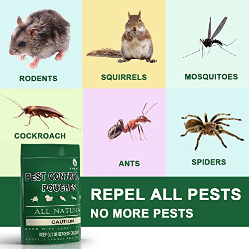 TSCTBA Pest Control Pouches,Peppermint Pest and Rodent Repellent,Mice Repellent,Mouse/Rat/Repellent,Mosquito Repellent,Naturally and Strongly Repel Spider,Roach,Bugs,Insect,Ant, & Other Pests -10P