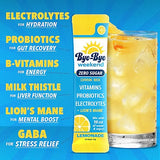 Bye-Bye Weekend Recovery & Hydration Drink Mix - Electrolytes, Probiotics, Vitamins for Liver & Gut - Goodbye Fatigue, Brain Fog - Zero Sugar Lemonade Powder - 10 Pack