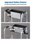 JOYTUTUS Walker Basket for Folding Walker, Basket for Walkers for Seniors, Rollator Walkers Storage Bag, Can be Installed Outside or Inside of Walker, Wheelchair, Gray