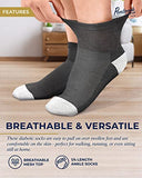 Pembrook Ankle Diabetic Socks for Women & Men | 6 Pairs | Wide Non Binding Socks Quarter Length | Edema Neuropathy Socks