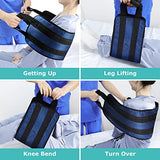 YHK 42in Padded Bed Transfer Belt Nursing Sling for Patient, Elderly Safety Lifting Aids，Nursing Transfer Sling Handle Back Lift Mobility Belt for Patient Care(Dark Blue)