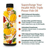 ALGAECAL Triple Power 1200mg EPA & DHA Omega-3s Fish Oil Supplement, Supporting Brain, Heart, Skin & Bones, Liquid Emulsion Mango Taste, Burp-Less, Sugar-Free