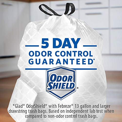 Glad ForceFlex Tall Kitchen 13 Gallon Trash Bag With Odor Shield, Gain Original Scent (120 count)