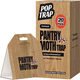 POPTRAP 20 Pack Pantry Moth Traps, Non-Toxic Glue Moth Trap for Food and Cupboard, Traps with Natural Pheromones, Wood Grain Appearance for Pantry Moths