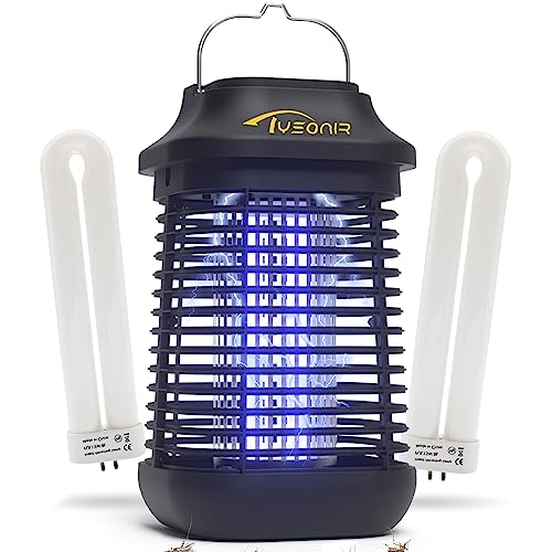 Bug Zapper, 4200V High Power Electric Mosquito Zapper for Outdoor and Indoor Use, Including Free 2 Pack Replacement Bulbs, Waterproof Efficient Bug Zapper for Home Kitchen Patio Camping