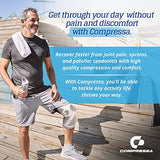 Compressa Knee Compression Sleeve For Women & Men, Braces for Knee Pain - Premium Non-Slip Support For Knee Joint Pain, Muscle Recovery, Arthritis Relief, Injury Recovery and More - Knee Sleeves For Weightlifting, Volleyball, Basketball and more