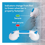 Carex Suction Shower Grab Bar – 12” Ultra Grip Shower Handle - Dual Locking Grab Bars for Bathtubs and Showers – Seniors, Disabled, Handicap, Elderly Assistance Product