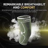 CAMBIVO 2 Pack Knee Brace, Knee Compression Sleeve for Men and Women, Knee Support for Running, Workout, Gym, Hiking, Sports (Army Green,X-Large)