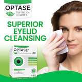 OPTASE Tea Tree Oil Eyelid Wipes - Cleansing for Dry Eyes Blepharitis Treatment Preservative Free, Natural Ingredients Step 2 Cleanse TTO Eye Wipes, Box of 20