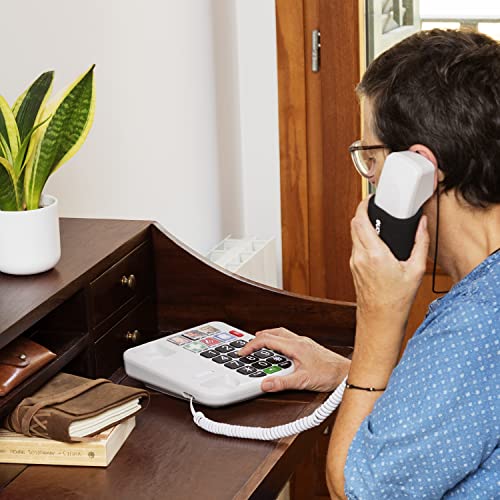 Big Button Phone for Seniors with SOS Pendant Corded Landline Teleph