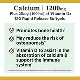 Natures Bounty Calcium Plus Vitamin D3 1200 miligram Capsules - 120 Ea, Pack of 3