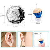 Hearing Aids for Seniors Adults Noise-Cancelling - Elderly Assistance Listening, ITC Hearing Amplifier, Mini Sound Amplifier, Ear Sound Enhancer (Blue&Left)