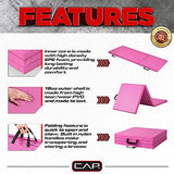 CAP Barbell All Purpose Folding Anti Tear Exercise Training Aerobic Fitness Gym & Gymnastics Balance Mat. 72"L x 24"W x 2"Thick. PINK