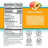 Designer Wellness Protein Smoothie, Real Fruit, 12g Protein, Low Carb, Zero Added Sugar, Gluten-Free, Non-GMO, No Artificial Colors or Flavors, Peach Mango, 12 Count